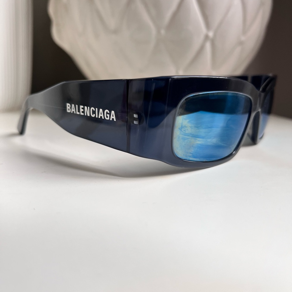 Balenciaga Square Navy Blue Sunglasses BB0328S-004
